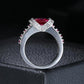 Fiery Pink Cushion Cut CZ Solitaire Ring