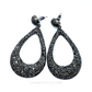 Boutique Oversize Black Turkish Crystal Drop Earrings for Women