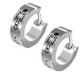 Thin Black Symbols Huggie Hoop Stainless Steel Earrings - Eight Designs