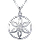 Shine Flower Silver Necklace and Earrings Set for Woman