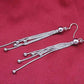 Comets Silver Bead Chain Earrings