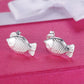 Nice Catch Silver Fish Stud Earrings