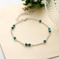 Petite Turquoise Beads Silver Anklet