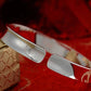 Smooth Concave Silver Cuff Bangle Bracelet for Women