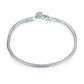 Sophisticated Silver Snake 7.75 Inch 3mm Wide Chain Bracelet for Women