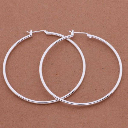 Happy Large Hoops 5cm Silver Hoop Earrings for Women