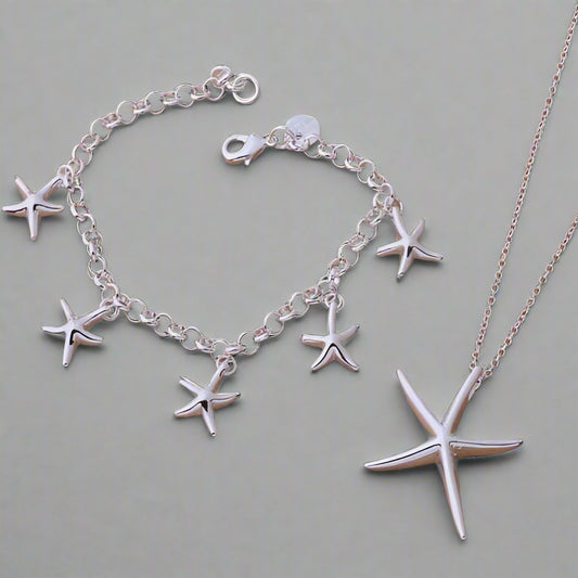 Starfish Silver Matching Set for Woman