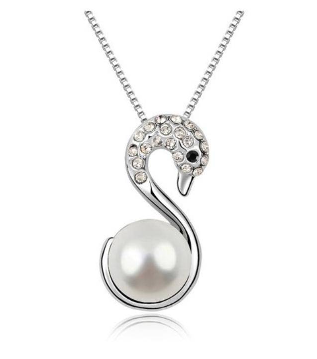 White Swan Pearl Bead Necklace for Women