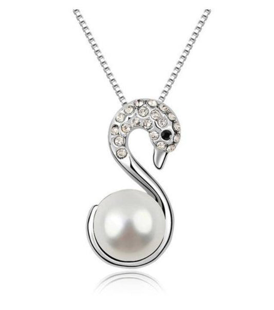 White Swan Pearl Bead Necklace for Women