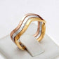 Wavy Tri-Color Stack 18K Gold Plated Everyday Rings Gold Plated for Woman
