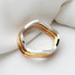 Wavy Tri-Color Stack 18K Gold Plated Everyday Rings Gold Plated for Woman