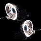 Tropical Blue CZ Double Halo 14K White Gold Plated Stud Earrings for Woman