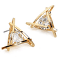 Captured Crystals Triangle Earrings
