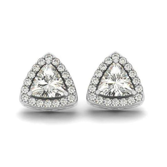 Tiana 0.42CT Trillion Cut OB Simulated Diamond Halo Earrings – Luxury Jewelry for Women