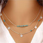 Turquoise Bead Double Layer Necklace for Woman Everyday Modern Wear