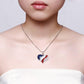 Heart of America Enamel and CZ Necklace for Women