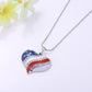 Heart of America Enamel and CZ Necklace for Women