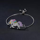 14K White Gold Plated Rainbow Crystal Unicorn Shiny And Sparkly Bracelet for Woman Special Occasion Birthday Holiday