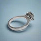 Victoria 4CT Round Cut OB Simulated Diamond Solitaire Sterling Silver Platinum Plated Ring for Woman Special Occasion Engagement
