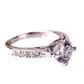 Vintage Filigree Channel Set 14K White Gold Plating Round CZ Solitaire Engagement Ring For Woman
