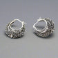 Large Black Patina Filigree Hoop Earrings for Women