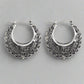 Large Black Patina Filigree Hoop Earrings for Women