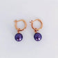 18K Gold Plated Moon Drops Pearl Bead Hoop Earrings In Four Colors for Woman