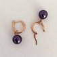 18K Gold Plated Moon Drops Pearl Bead Hoop Earrings In Four Colors for Woman