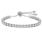 Luxurious 14K Gold Plated Swiss CZ Lariat Tennis Bracelet – Adjustable & Versatile