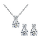 Wish Upon A Star 14K White Gold Plated Round Cut Cz Necklace and Earrings Set for Women Special Occasions