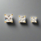 Tiara Princess Cut Simulated Diamond Solitaire Stud Earrings for Women - Platinum or 18K Gold Plated on Sterling Silver by OB
