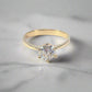 Nessa 1CT Round Simulated Diamond Solitaire 18K Yellow Gold Ring for Women