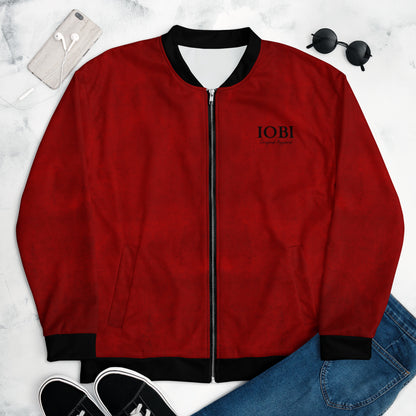 Women Bomber Jacket With Pockets Zipper Premium Quality Red Velvet Design by IOBI Original Apparel