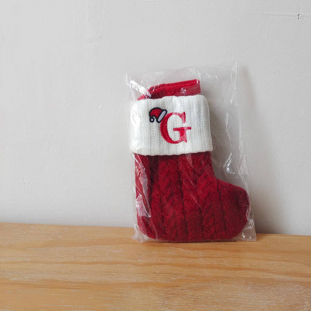 Red Letters Embroidery Hanging Socks Christmas Ornametns