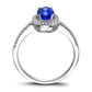 Cécile En Bleu 1.25CT Oval Petite Pavé Halo OB Simulated Diamond Ring for Women Bridal Engagement Wedding Anniversary Gift