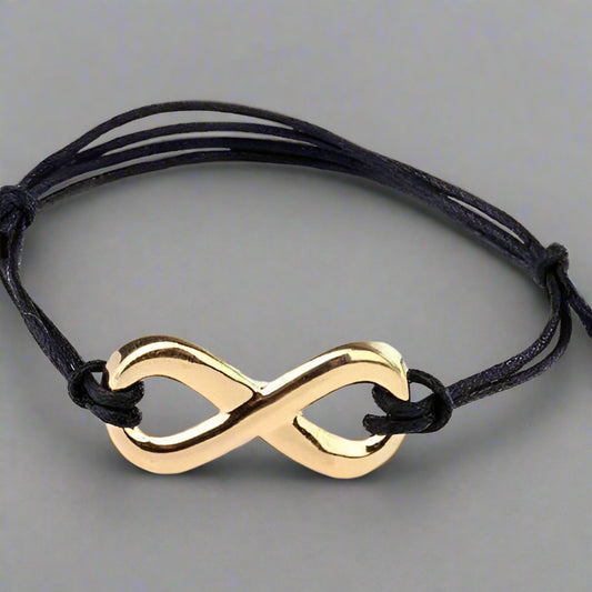 Feshionn IOBI bracelets Black and Gold Tone Infinity Friendship Bracelet