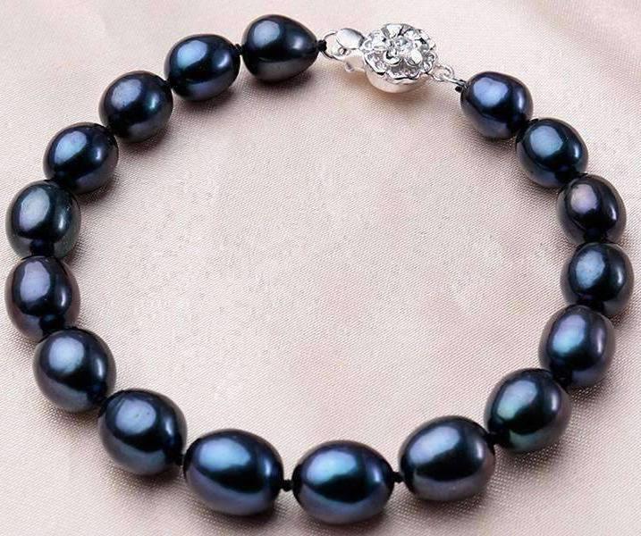 Feshionn IOBI bracelets Black Genuine Freshwater Pearl Bracelet