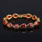 Feshionn IOBI bracelets Burmese Ruby Graceful Water Drop CZ 18k Gold Plated Bracelet