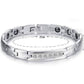 Feshionn IOBI bracelets Elegant CZ Accented Stainless Steel Germanium Magnetic Link Therapy Bracelet