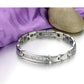 Feshionn IOBI bracelets Elegant CZ Accented Stainless Steel Germanium Magnetic Link Therapy Bracelet