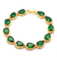 Feshionn IOBI bracelets Exotic Emerald Graceful Water Drop CZ 18k Gold Plated Bracelet