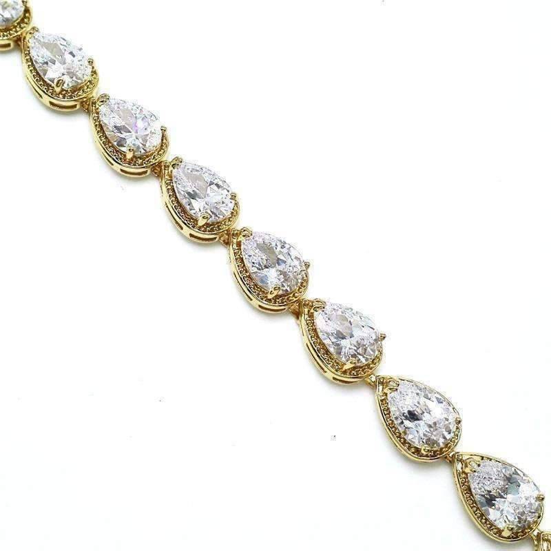 Feshionn IOBI bracelets Graceful Water Drop CZ 18k Gold Plated Bracelet