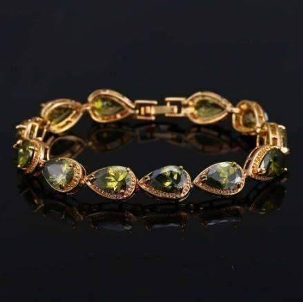 Feshionn IOBI bracelets Graceful Water Drop CZ 18k Gold Plated Bracelet