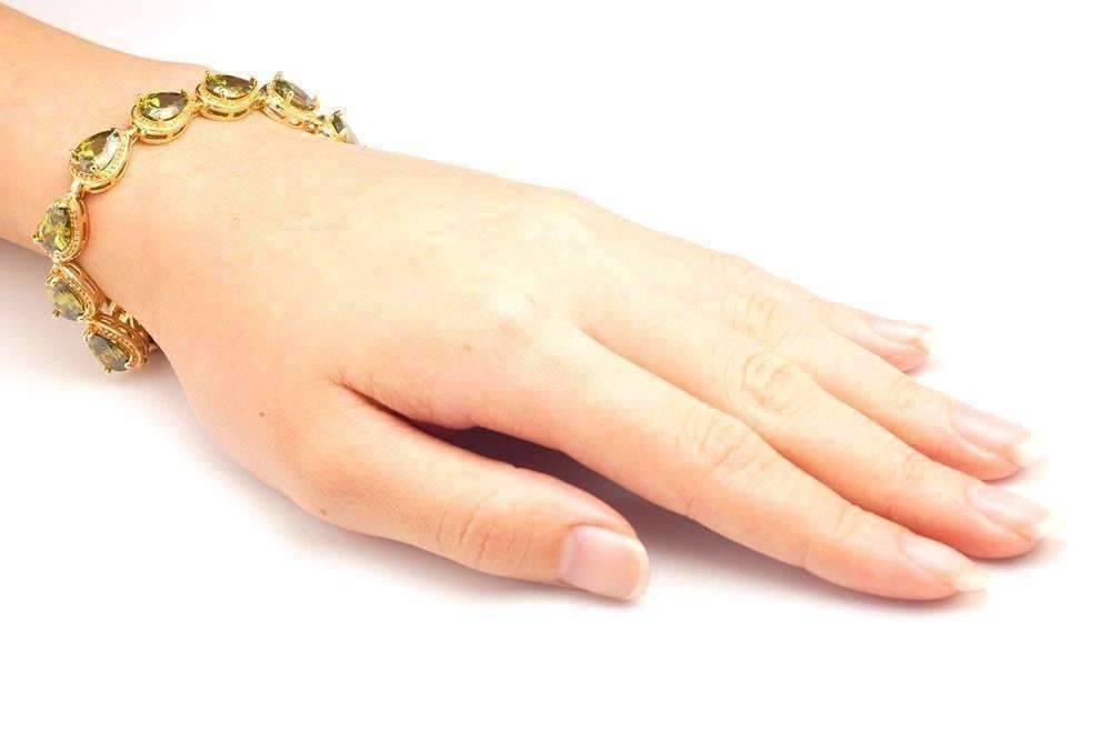 Feshionn IOBI bracelets Graceful Water Drop CZ 18k Gold Plated Bracelet