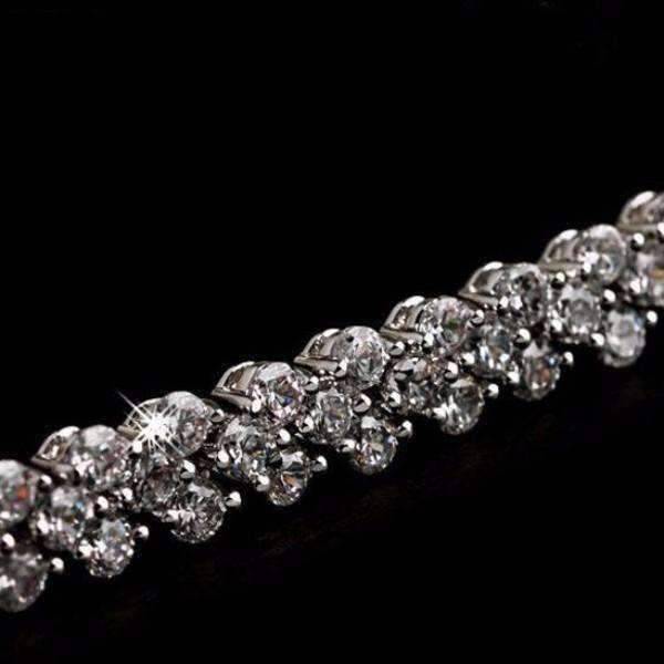 Feshionn IOBI bracelets Mosaic 90 Swiss CZ Diamonds Tennis Bracelet In Three Colors