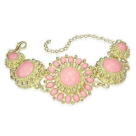 Feshionn IOBI bracelets Peach Vintage Journey Flower Medallion Bracelet in Three Colors