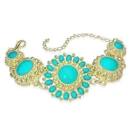 Feshionn IOBI bracelets Turquoise Vintage Journey Flower Medallion Bracelet in Three Colors