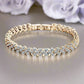 Feshionn IOBI bracelets Yellow Gold Mosaic 90 Swiss CZ Diamonds Tennis Bracelet In Three Colors