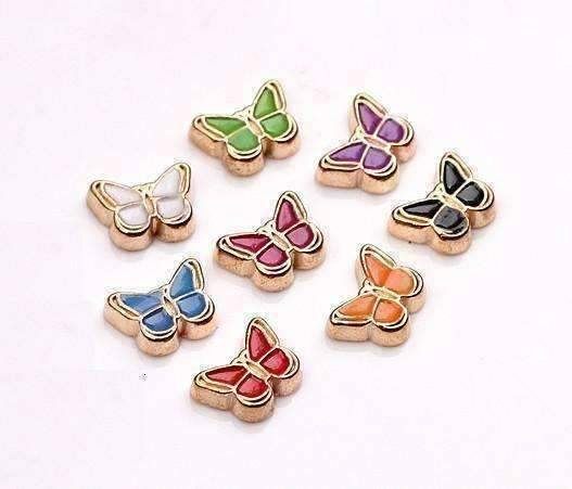 Feshionn IOBI Charms Colorful Enamel Butterfly Free Floating Charm for Charm Locket Necklaces ~ Choose Your Color