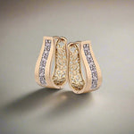 18K Gold Plated Crystal Diamond 2-in-1 Filigree Hoop Earrings – Elegant & Versatile